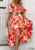 2024 New V-neck Printed Cardigan Dress